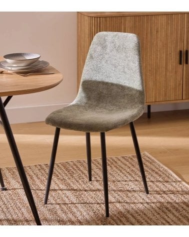 Silla Tyka Suave de Chenilla y Acero