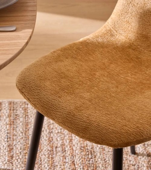 Silla Tyka Suave de Chenilla y Acero