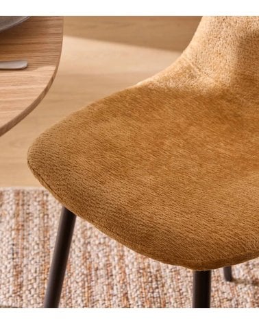 Silla Tyka Suave de Chenilla y Acero