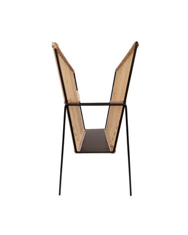 Revistero de Ratán y Metal con Cuatro Patas-2