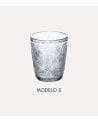 Vaso Bajo con Hojas de Vidrio