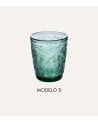Vaso Bajo con Hojas de Vidrio