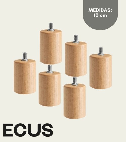 Set 6 Patas de Madera para Bases Tapizadas de ECUS