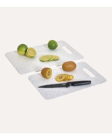 Set de 2 Tablas de Corte Efecto Piedra de Plástico