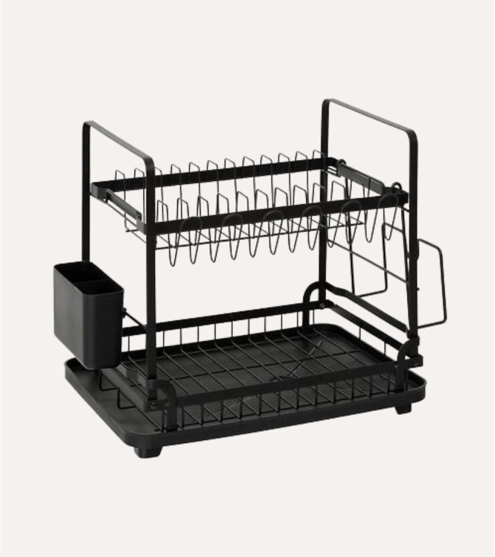 Escurreplatos de 2 Niveles Black Edition de Acero y PP