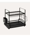Escurreplatos de 2 Niveles Black Edition de Acero y PP