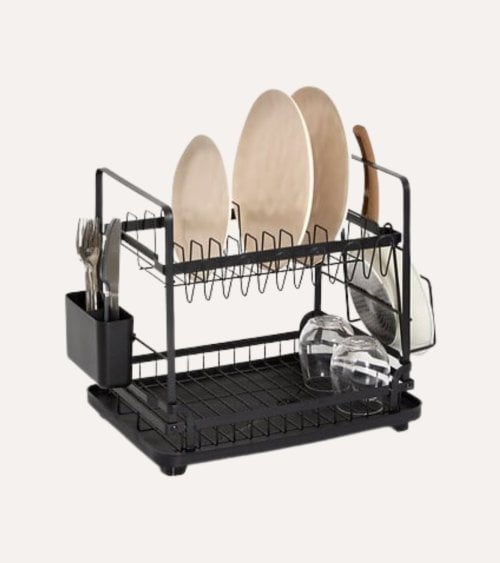 Escurreplatos de 2 Niveles Black Edition de Acero y PP