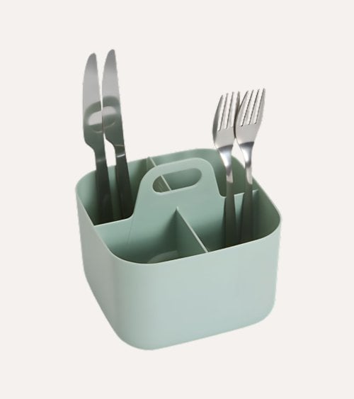 Escurridor de Cubiertos Poly con Compartimientos de Plástico