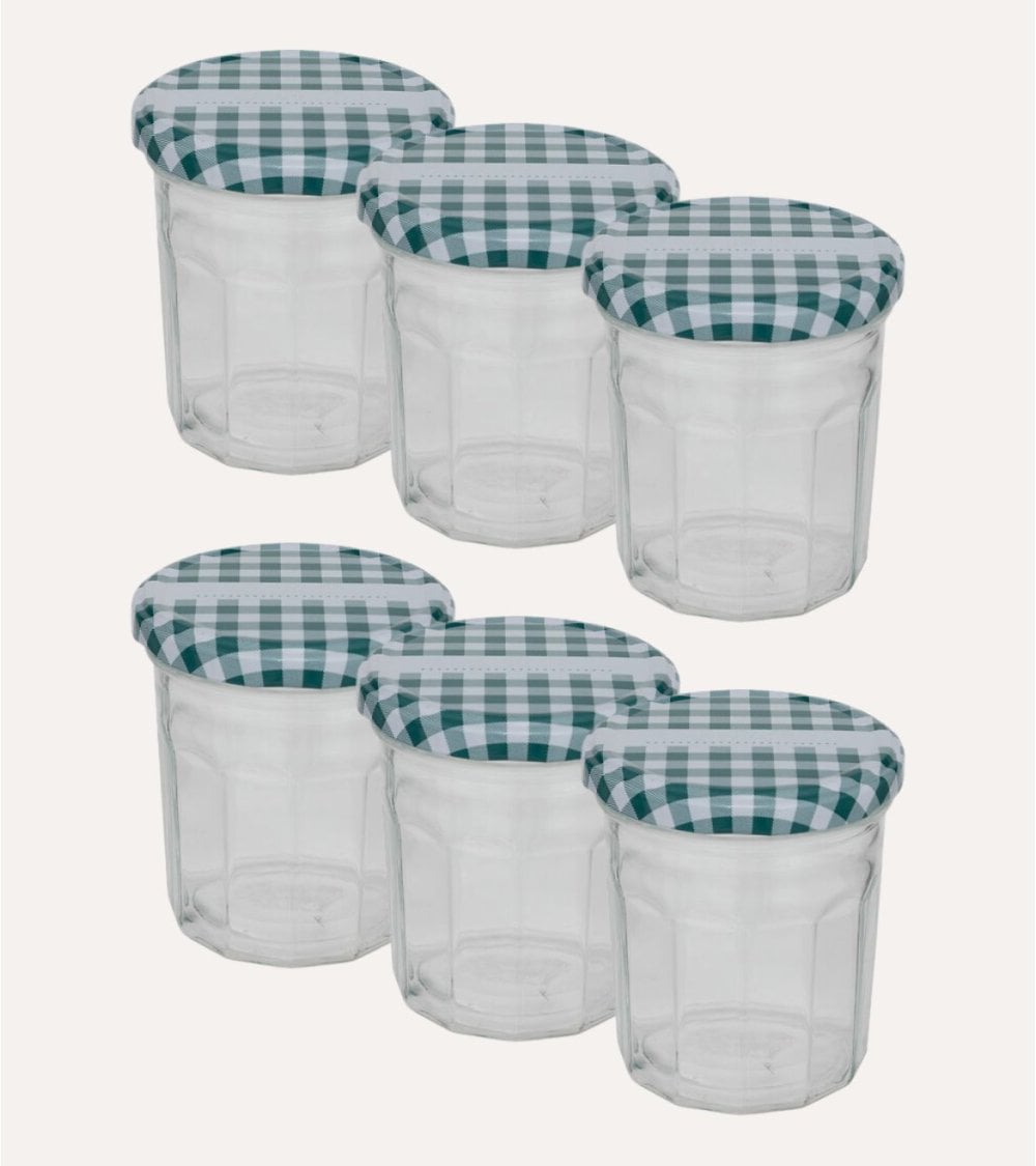 Set de 6 Tarros para Mermelada de Cristal