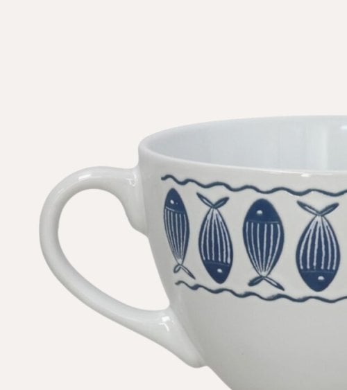 Taza Jumbo Peces Mediterráneos de Cerámica