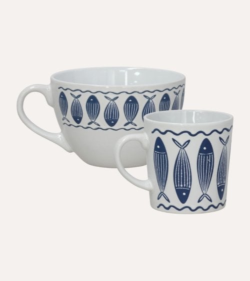 Taza Jumbo Peces Mediterráneos de Cerámica