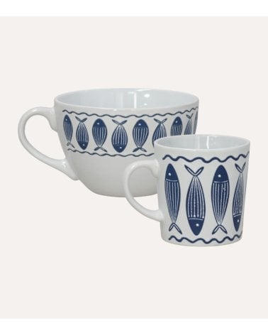 Taza Jumbo Peces Mediterráneos de Cerámica