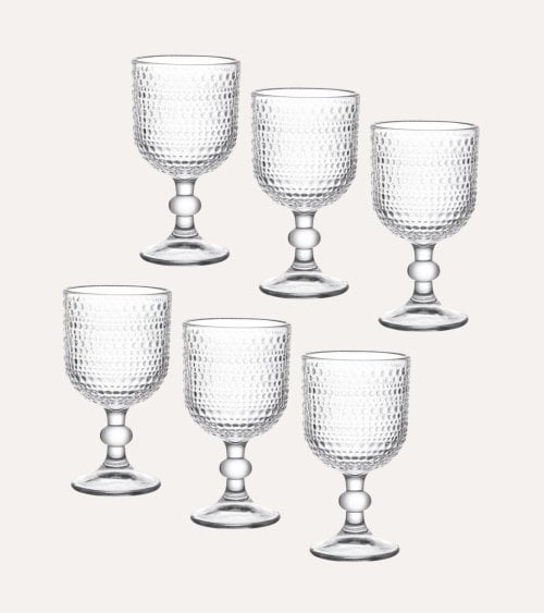 Set de 6 Copas Glasgow de Vidrio Tallado