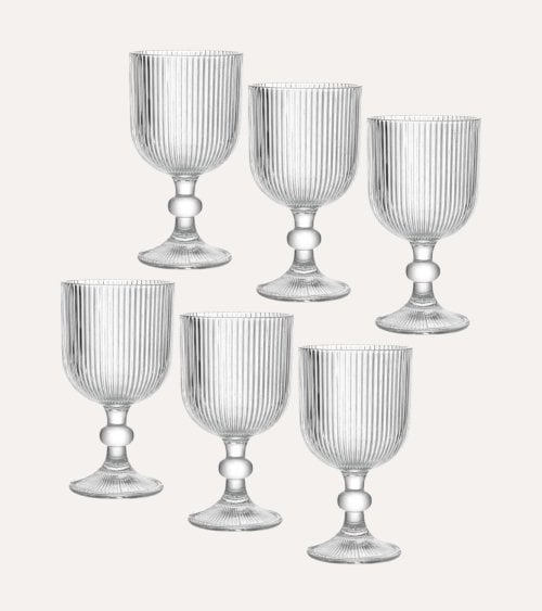 Set de 6 Copas Florencia de Vidrio Tallado