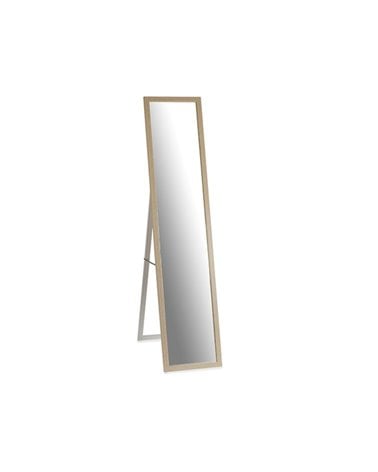 Espejo de Pie Rectangular con Marco en Madera Natural
