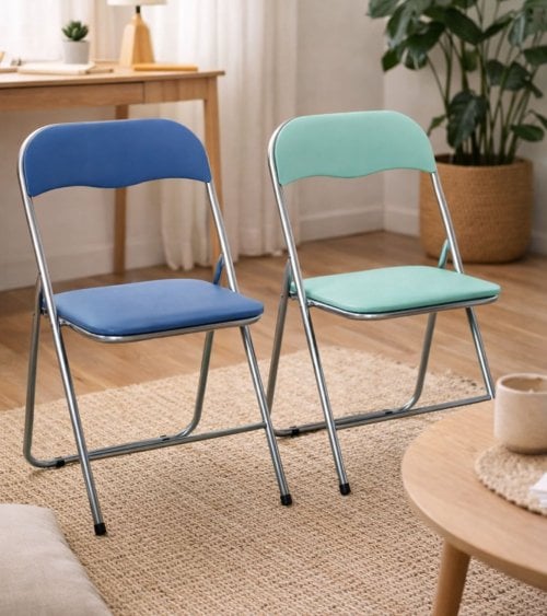 Silla Plegable Aqua de Metal y Polipiel
