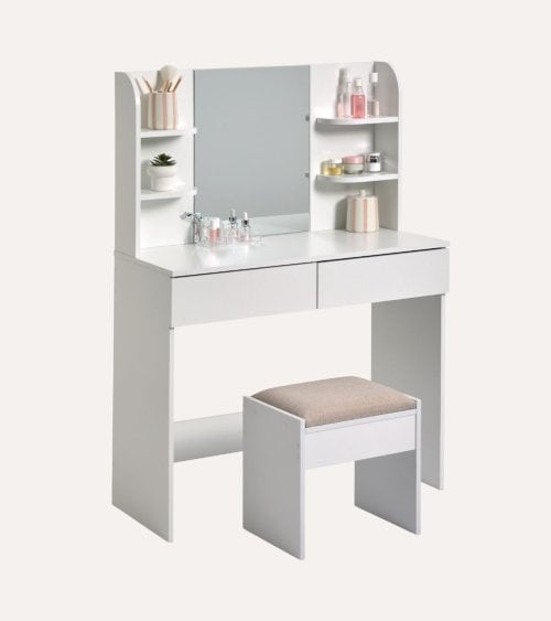 Tocador Dolo con 2 Cajones y Espejo de MDF