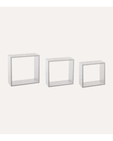 Set de 3 Estantes Cubos Fixy para Pared de MDF