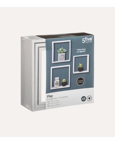 Set de 3 Estantes Cubos Fixy para Pared de MDF