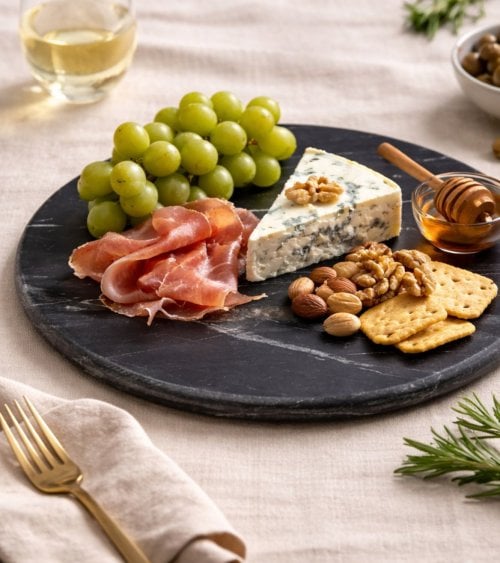 Tabla de Presentación Redonda de Mármol