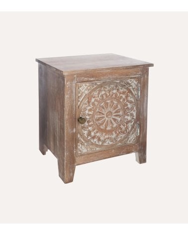 Mesita de Noche Shirel de Madera de Mango