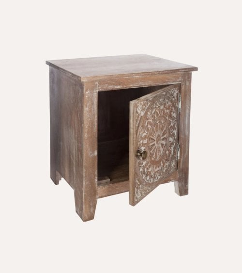 Mesita de Noche Shirel de Madera de Mango