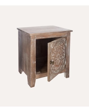 Mesita de Noche Shirel de Madera de Mango