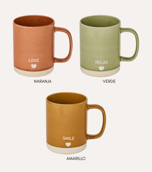 Taza Alta Relax Love Smile de Cerámica