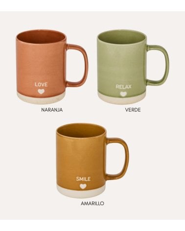 Taza Alta Relax Love Smile de Cerámica