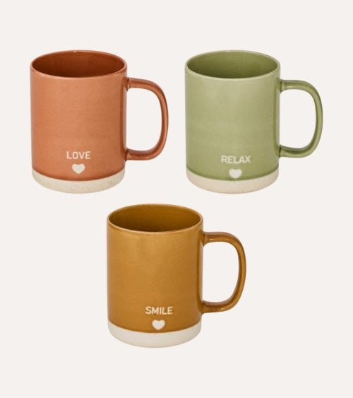 Taza Alta Relax Love Smile de Cerámica