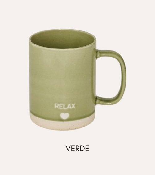 Taza Alta Relax Love Smile de Cerámica