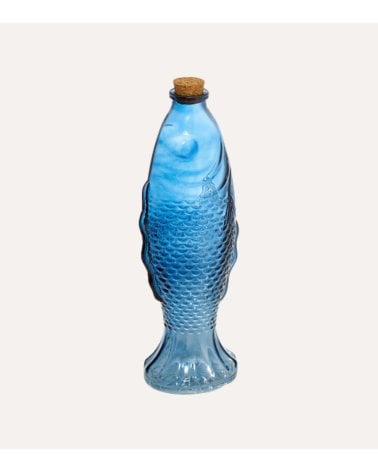 Botella Decorativa Oceánia Pez de Vidrio