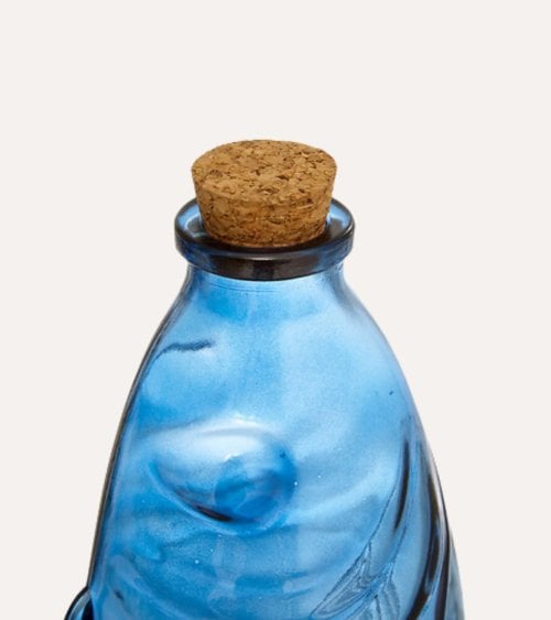 Botella Decorativa Oceánia Pez de Vidrio