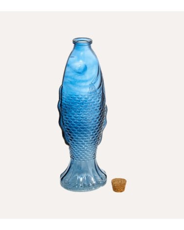 Botella Decorativa Oceánia Pez de Vidrio