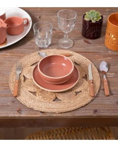 Mantel Individual Flor de Yute Tejido