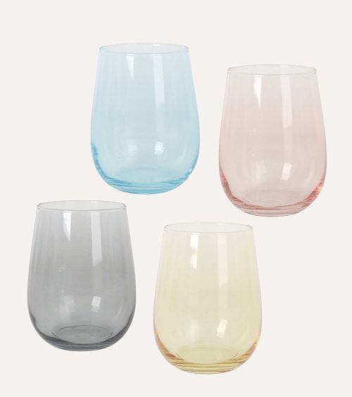 Set de 4 Vasos Gaia de Vidrio Tintado