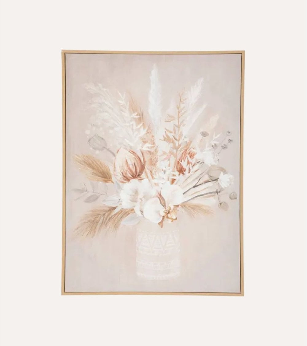 Cuadro Lienzo Jarrón de Pampas Tida de MDF