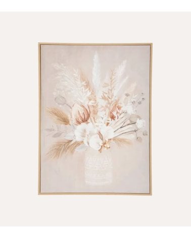 Cuadro Lienzo Jarrón de Pampas Tida de MDF