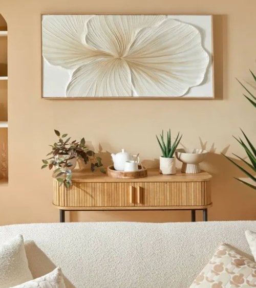 Cuadro Abstracto Flor Christina con Relieve de MDF