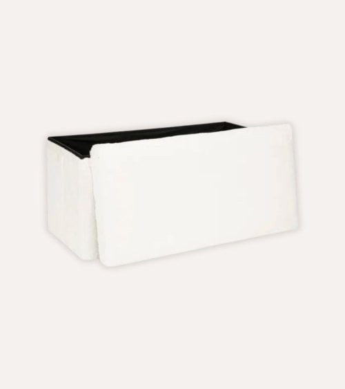 Puff Plegable Doble Ezzio de Pelo Sintético