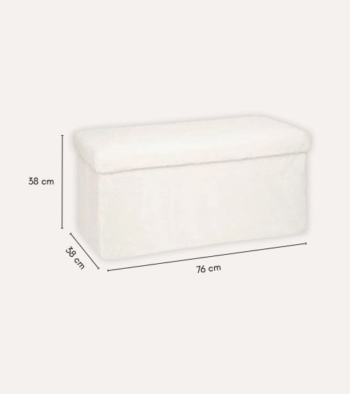 Puff Plegable Doble Ezzio de Pelo Sintético