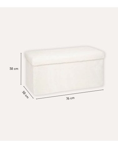 Puff Plegable Doble Ezzio de Pelo Sintético