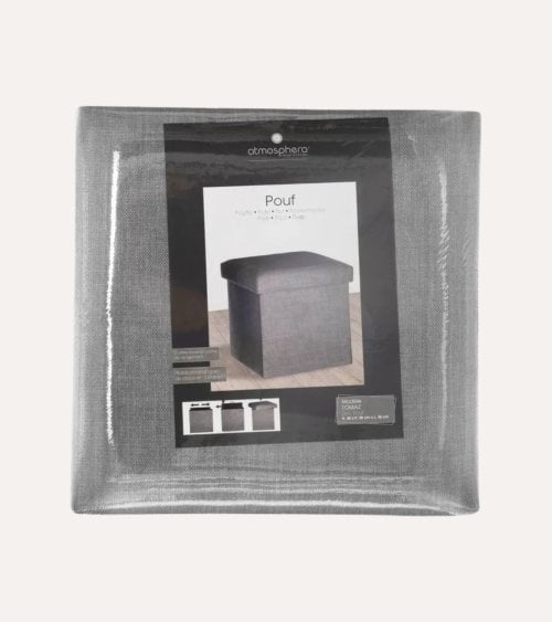 Puff Plegable Tomaz de Poliéster y MDF