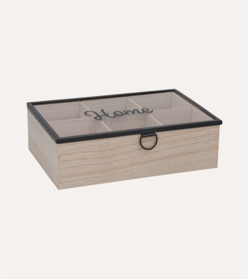 Caja de Té Dales de Madera y Vidrio