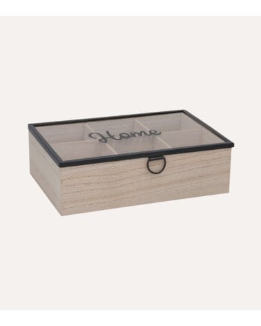 Caja de Té Dales de Madera y Vidrio