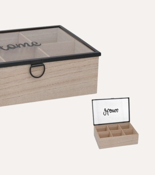 Caja de Té Dales de Madera y Vidrio