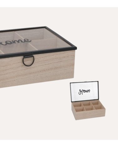 Caja de Té Dales de Madera y Vidrio