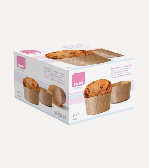Set de 5 Moldes de Panetone Desechables