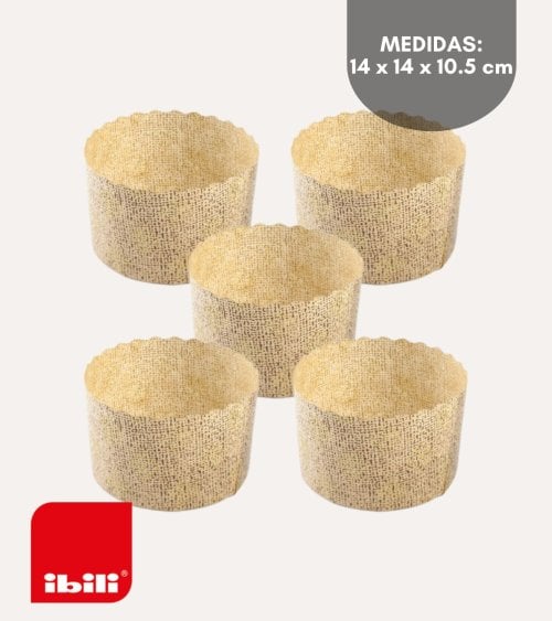 Set de 5 Moldes de Panetone Desechables