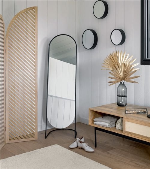 Espejo de Pie con Marco en Hierro Negro